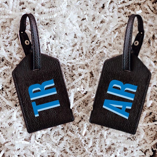 Shadow Monogram Luggage Tag // Personalized Luggage Tag, Custom Travel Bag Tag, Initial Name ID Tag, Suitcase Bag Tag, Travel Gifts Under 20