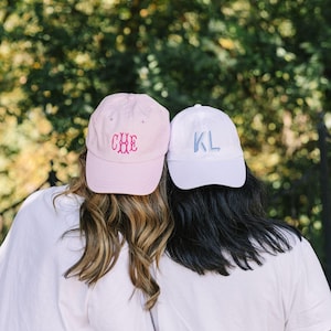 Embroidered Monogram Baseball Hat // Monogrammed Baseball Hat, Personalized Hat, Beach Hat, Baseball Cap, Bachelorette Hat, Custom Hat
