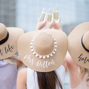 Custom Floppy Beach Hat // Bachelorette Trip Honeymoon Wedding image 6