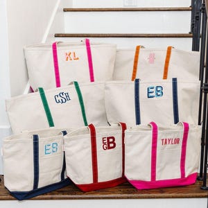 Embroidered Monogram Canvas Tote // Personalized Gift, Bridesmaid Tote, Custom Tote Bag, Bachelorette Bags, Bachelorette Party Gift image 6