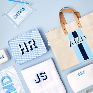 Striped Monogram Weekender // Personalized Name Tote, Bridesmaid Beach Tote Bag, Custom Shoulder Bag, Custom Tote Bag, Gift for Her image 4