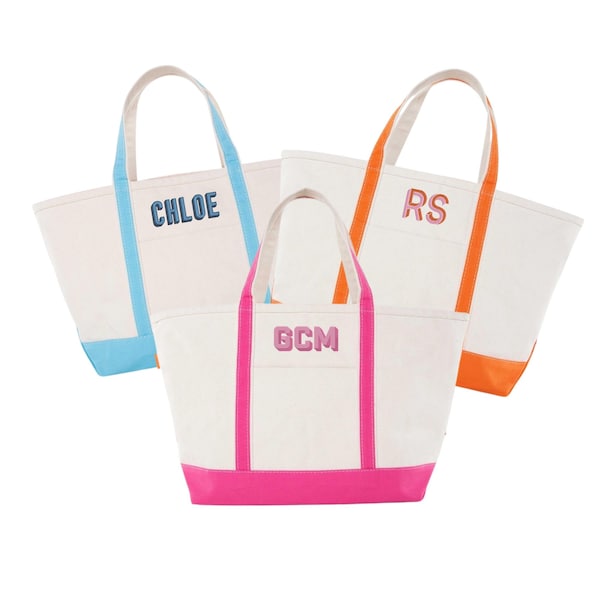 Embroidered Monogram Boat Tote for gifts for high school graduates