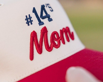 Custom #'s Mom 3D Puff Vintage Trucker Hat // Custom Sports Number Hat, Puff Embroidered, Player Number, Personalized Sports Mom Hat