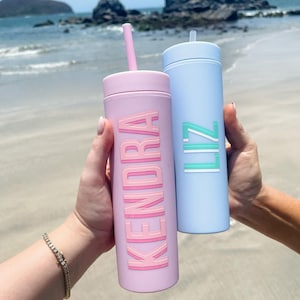 Custom Name 16 oz Matte Tumbler // Bachelorette Party, Bachelorette Gift, Acrylic Tumblers, Personalized Cups, Girls Trip, Family Vacation