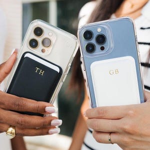 Cartera magnética de cuero para teléfono con lámina dorada