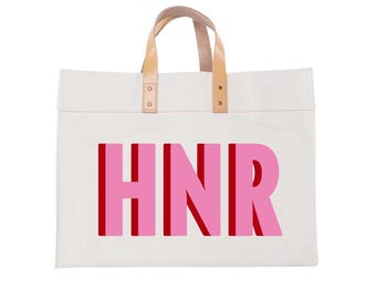 Shadow Monogram Weekender // Custom Tote Bag, Bachelorette Bags, Bachelorette Party Gift, Personalized Gift, Bridesmaid Tote, Custom Tote