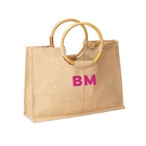 Shadow Monogram Bamboo Jute Carryall