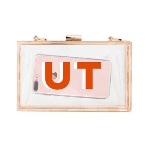 Shadow Monogram Stadiontasche // Klare Stadiontasche Klare Acryl-Kupplung Benutzerdefinierte klare Stadiontasche Klare Konzertbeutel Crossbody-Tasche Klare Tasche Bild 7