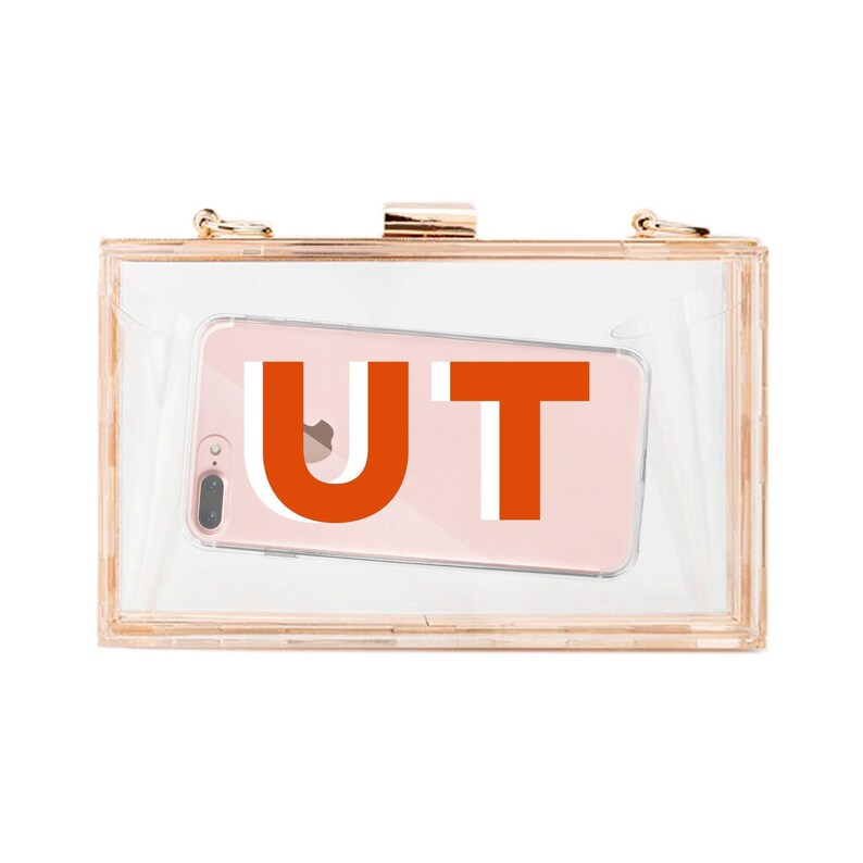 Shadow Monogram Stadiontasche // Klare Stadiontasche Klare Acryl-Kupplung Benutzerdefinierte klare Stadiontasche Klare Konzertbeutel Crossbody-Tasche Klare Tasche Bild 7
