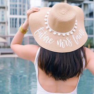 Custom Floppy Beach Hat // Bachelorette Trip  Honeymoon  Wedding