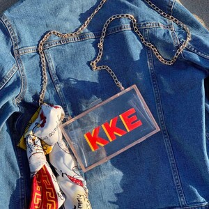 Shadow Monogram Stadiontasche // Klare Stadiontasche Klare Acryl-Kupplung Benutzerdefinierte klare Stadiontasche Klare Konzertbeutel Crossbody-Tasche Klare Tasche Bild 3