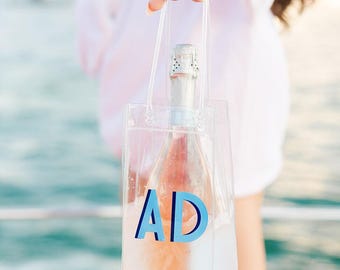 Shadow Monogram Wine Bag // Personalized Wine Carrier, Wine Tote, Hostess Gift, Bridesmaid Gift, Wine Gift, Wine Carrier Tote, Bachelorette