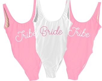 Cursive Bride and Tribe Swimsuit