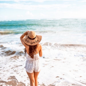 Custom Floppy Beach Hat // Bachelorette Trip Honeymoon // Beach Weekend image 2