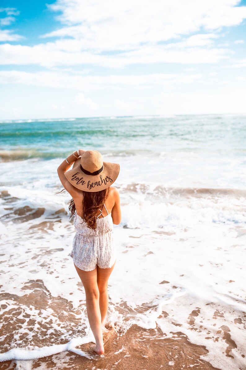 Custom Floppy Beach Hat // Bachelorette Trip Honeymoon // Beach Weekend image 2