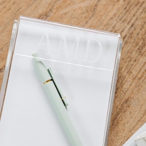 Personalized Acrylic Notepad Holder // Engraved Notepad Holder Monogrammed Personalized Gift Engraved Notes Desk Accessories Graduation Gift