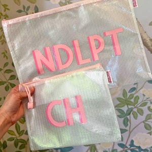 Pool Tasche // Nadelspitze NDLPT, Aufbewahrungstasche für Projekte, Brautjungfern, Hochzeit, individueller Name, Bachelorette, Schultasche