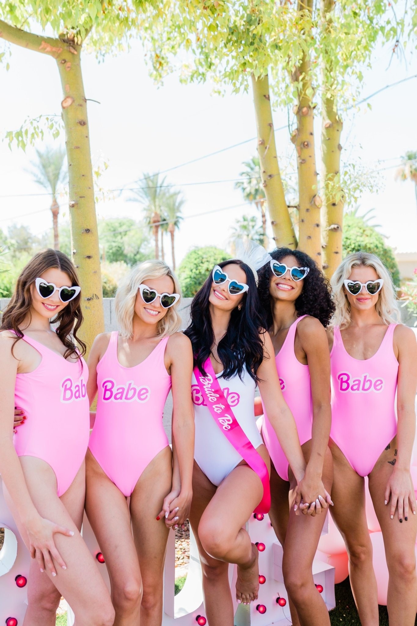 Barbie Badeanzug, Malibu Beach Damen Badeanzug, Rosa Einteiler Badeanzug  für Frauen, S