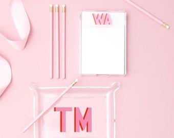 Acrylic Tray // Trinket Organizer Personalized Gift Vanity Organizer Monogram Tray Jewelry Dish Birthday Gift Desk Accessory Housewarming