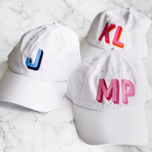 Embroidered Shadow Monogram Baseball Hat //Monogrammed Baseball Hat, Personalized Hat, Beach Hat, Baseball Cap, Bachelorette Hat, Custom Hat