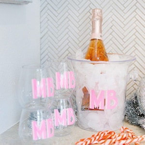 Custom Shadow Monogram Ice Bucket - Housewarming Present // Wedding Gift // Party // Pool