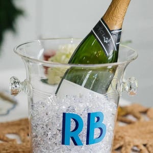 Custom Shadow Monogram Ice Bucket - Housewarming Present // Wedding Gift // Party // Pool