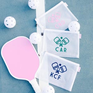 Pool Tasche mit Monogramm Motiv // Pickleball Geschenk, Freundin Geschenk, Tennis Geschenk, Pickleball Täschchen, Tennis Beutel, Pickleball Kosmetiktasche, Tennis