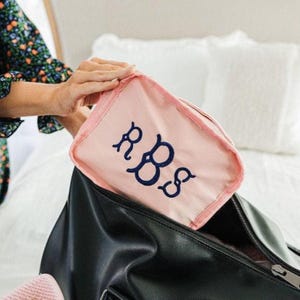 Embroidered Nylon Packing Cubes (Set Of 3) // Personalized Travel Organizers, Luggage Organizers, Gift for Her, Travel Gift, Travel Cubes