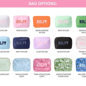 a collection of bag options, each with a different color and pattern, arranged in a grid format.