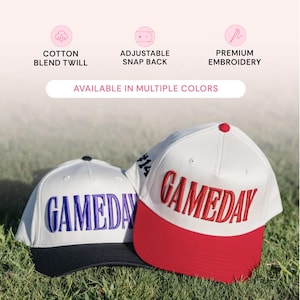 Gameday 3D Puff Vintage Trucker Hat // Puff Gameday Custom Trucker Hat, Embroidered Puff Print, Team Hat, Football Mom Hat, Custom Color image 2