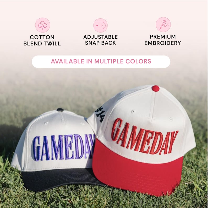 Gameday 3D Puff Vintage Trucker Hat // Puff Gameday Custom Trucker Hat, Embroidered Puff Print, Team Hat, Football Mom Hat, Custom Color image 2