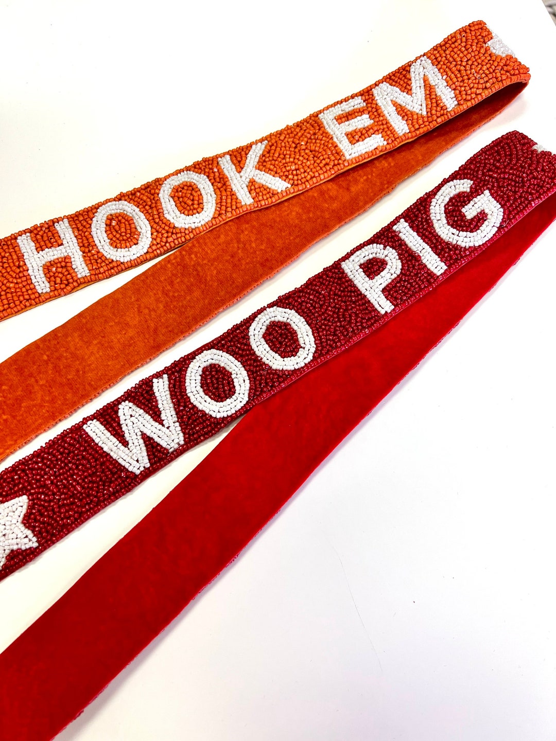 Beaded Gameday Strap Hand Beaded Go Vols, Gig Em, Geaux Tigers, Hook Em