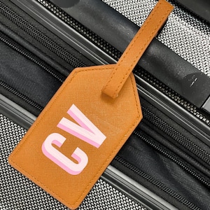 Shadow Monogram Luggage Tag // Bachelorette Party, Bride Gift, Groom Gift, Luggage Tag, Name Tag, Personalized Gift, Travel Vacation Gift