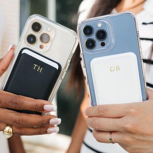 Cartera magnética de cuero para teléfono con lámina dorada