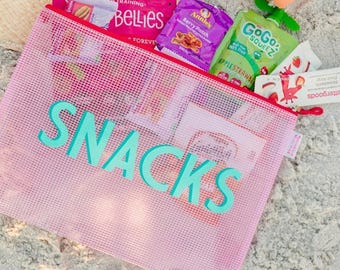 Shadow Monogram Pool  Bag // Custom Toiletry Bag, Kid's Snack Pouch, Kid's Snack Bag, Personalized Snack Bag, Custom Waterproof Pool Bag