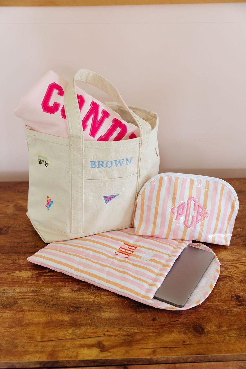 Embroidered Teacher Icon Canvas Tote // Personalized Gift, Teacher Tote Bag, Custom School Bag, Teacher Appreciation, Back to School Totes image 12