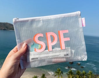 Shadow Monogram Pool Bag // Custom Toiletry Bag, Custom Waterproof Pool Bag, Personalized Beach Pouch, Bridesmaid Gift, Custom Wet Dry Bag