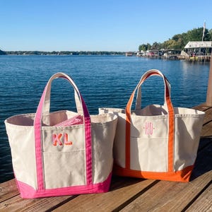 Cabas en toile brodée monogramme/cadeau personnalisé, cabas de demoiselle d'honneur, sac fourre-tout personnalisé, sacs EVJF, cadeau EVJF