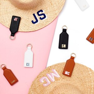 Leather Hat Clip with Gold Foil Monogram