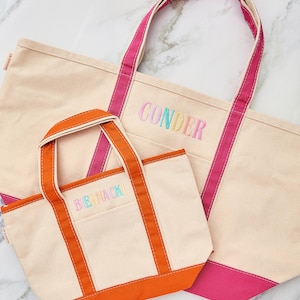 Embroidered Teacher Canvas Tote - @PBANDJ4THGRADE x SWP // Personalized Teacher Cotton Canvas Tote Bag Custom Teacher Appreciation Gift