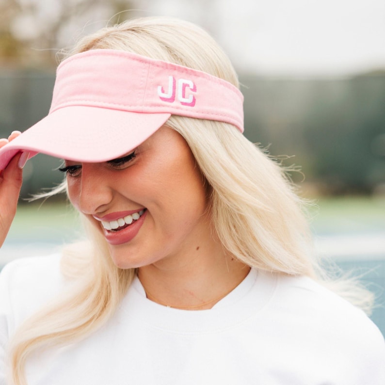 Embroidered Monogram Visor // Personalized Custom Visor, Monogram Sun Visor for Women, Embroidered Visor, Women's Monogram Hat, Monogrammed image 4