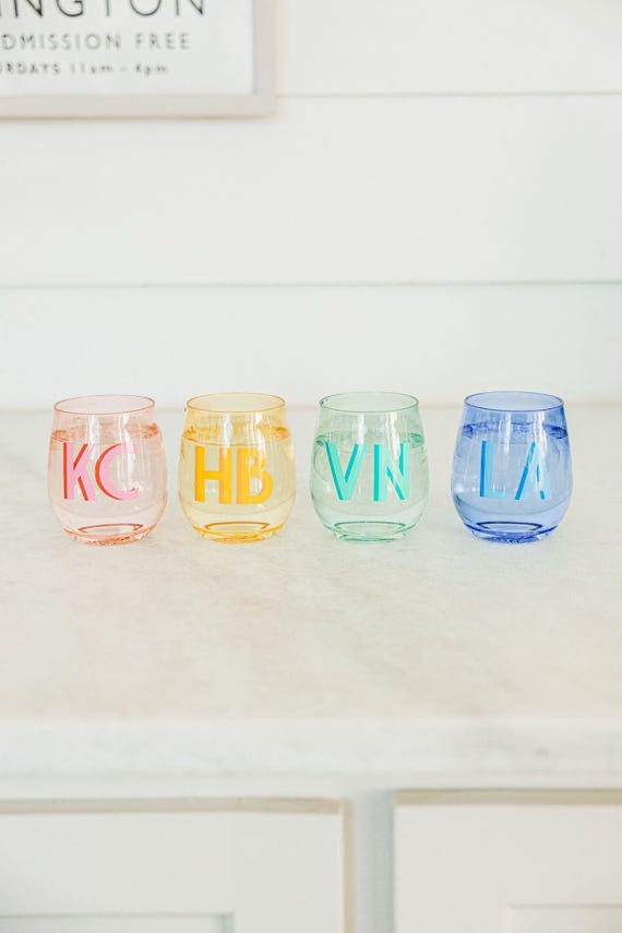 Colored Stemless Wine Glass (Set of 4)