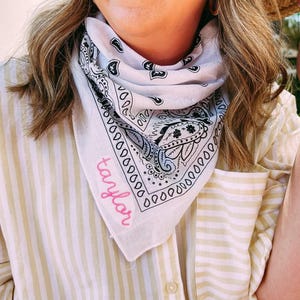 Custom Embroidered BandanaBridesmaid Gift, Personalized Bandana, Monogrammed Bandana, Custom Bandana, Western, Cowgirl, Chainstitch, Rodeo