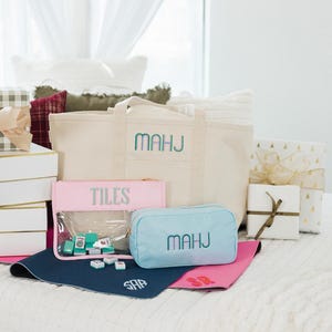 Bolsa grande de nylon bordada para Mahjong // Bolsa para peças de Mahjong, acessórios para Mahjong, bolsa para armazenamento, bolsa para porta-cartões, bolsa para Mahjong, Mah Jongg, Mahjong