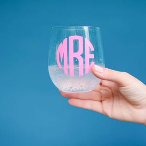 Monogrammed Wine Tumbler (Set of 4) Bachelorette Wedding Pool Party