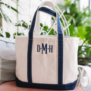 Embroidered Monogram Canvas Tote image 5