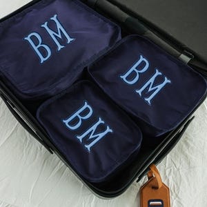 Embroidered Nylon Packing Cubes with Applique (Set Of 3) // Personalized Travel Organizers, Travel Gift, Luggage Organizers, Gift for Her