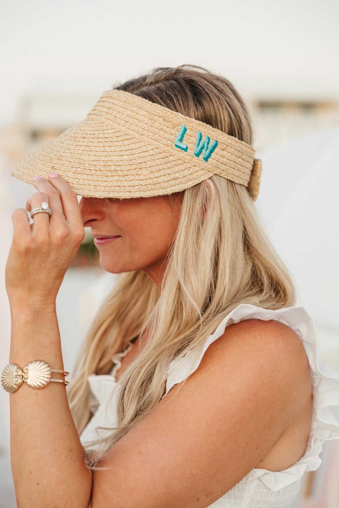 ANEW Women's Monogram Sun Visor_ WH