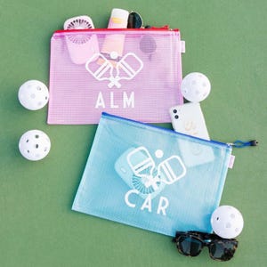 Pool Tasche mit Monogramm Motiv // Pickleball Geschenk, Freundin Geschenk, Tennis Geschenk, Pickleball Täschchen, Tennis Beutel, Pickleball Kosmetiktasche, Tennis