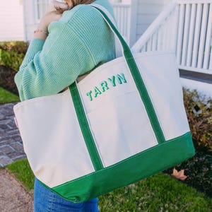 Embroidered Monogram Canvas Tote // Personalized Gift, Bridesmaid Tote, Custom Tote Bag, Bachelorette Bags, Bachelorette Party Gift